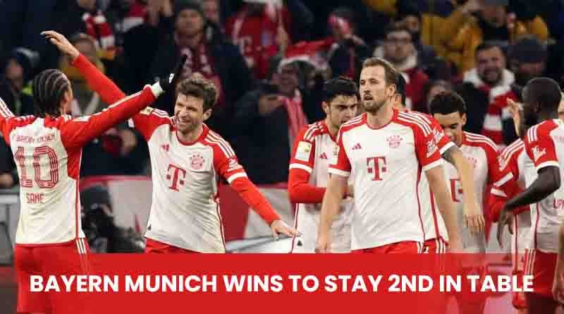 Bayern Munich wins to stay 2nd in table